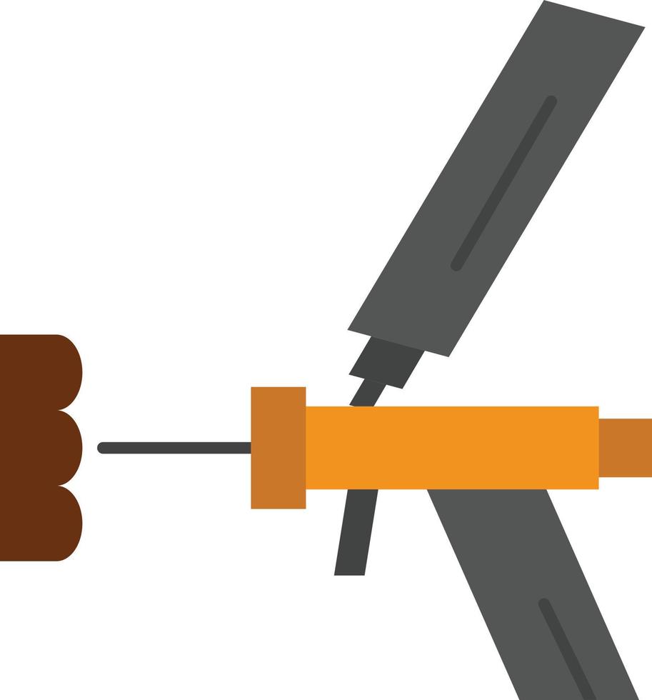 schiuma pistola edificio costruzione schiuma riparazione attrezzo pistola piatto colore icona vettore icona bandiera modello
