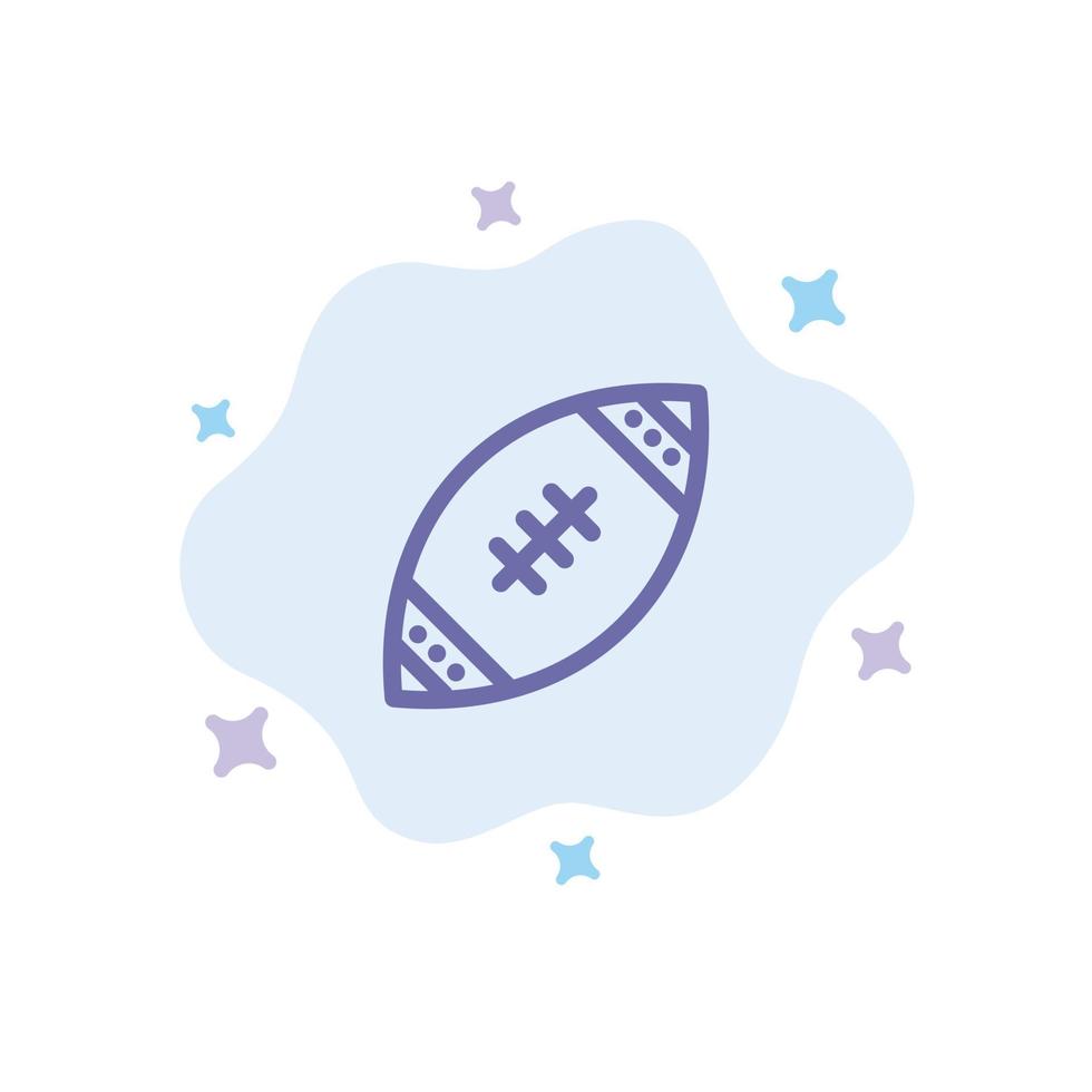 americano palla calcio nfl Rugby blu icona su astratto nube sfondo vettore