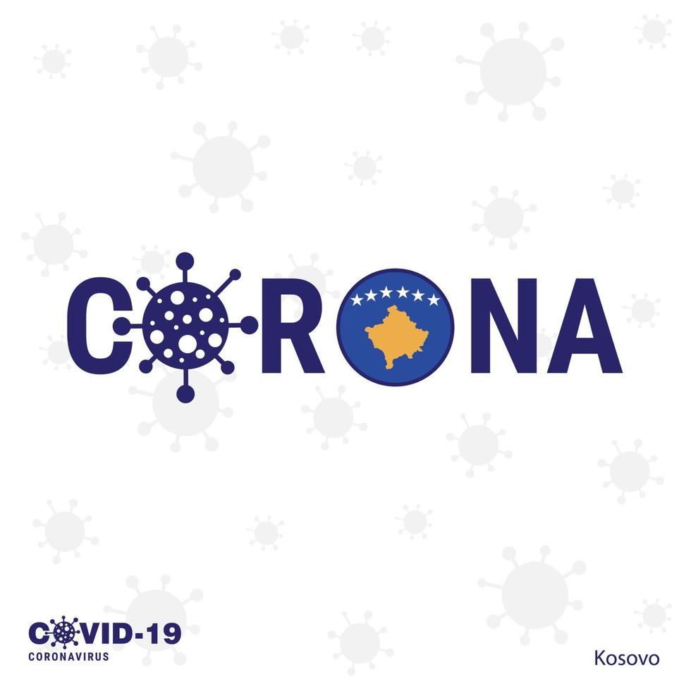 kosovo coronavirus tipografia covid19 nazione bandiera restare casa restare salutare prendere cura di il tuo proprio Salute vettore