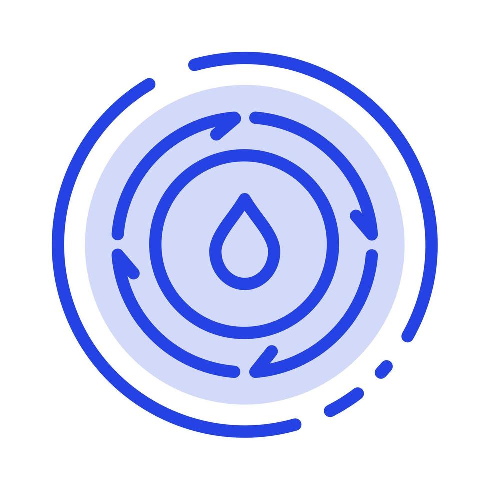 energia acqua energia natura blu tratteggiata linea linea icona vettore