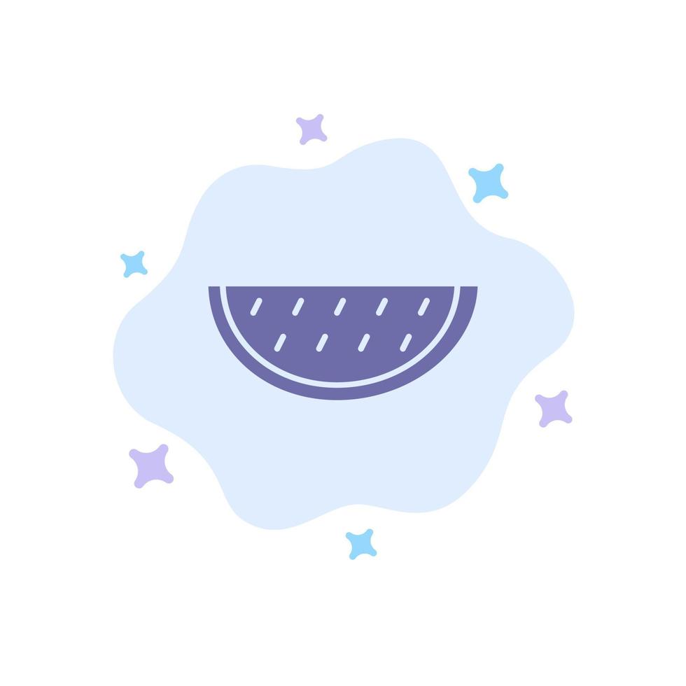frutta melone estate acqua blu icona su astratto nube sfondo vettore