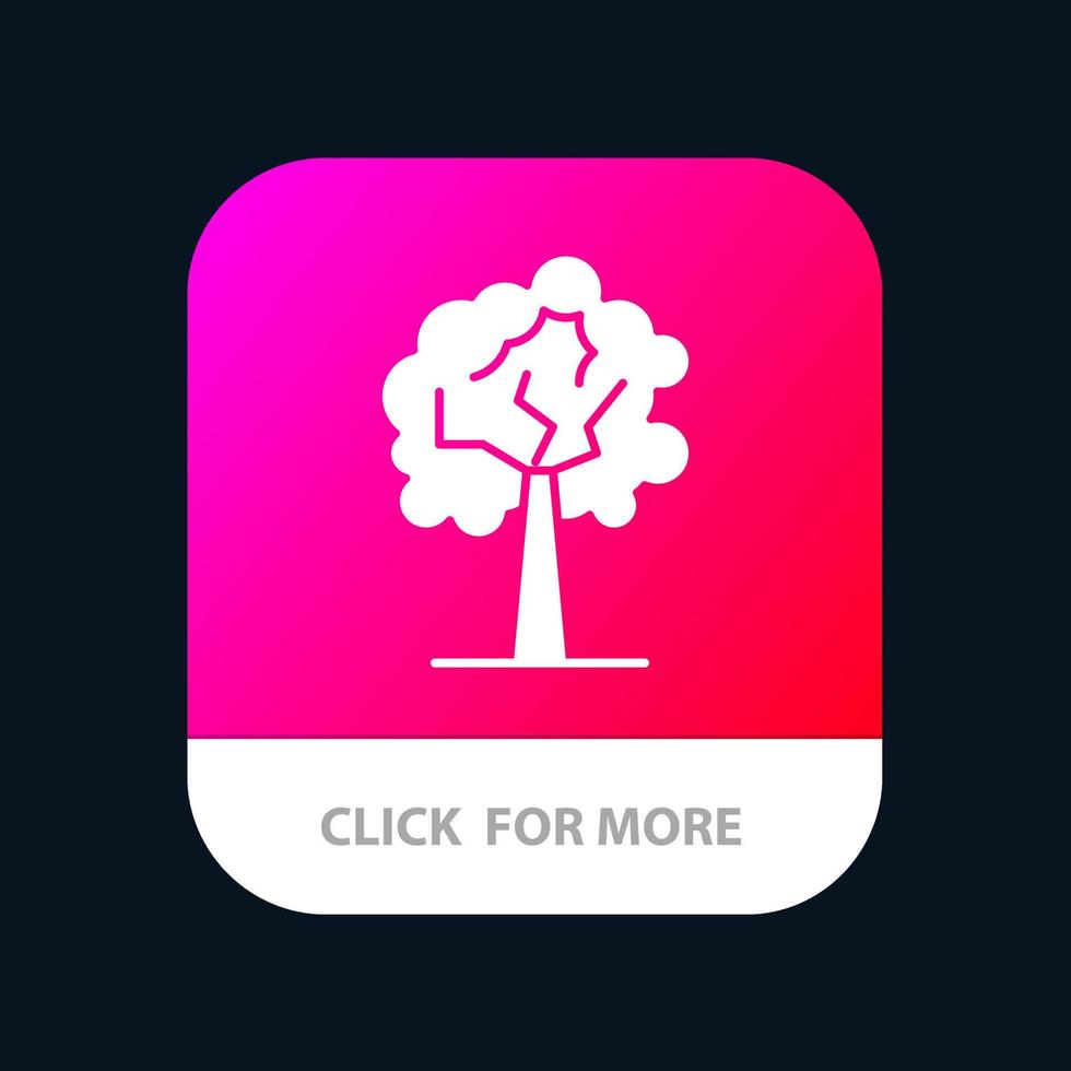 albero pianta crescita mobile App pulsante androide e ios glifo versione vettore