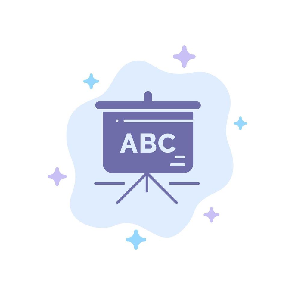 Borsa formazione scolastica cartella blu icona su astratto nube sfondo vettore