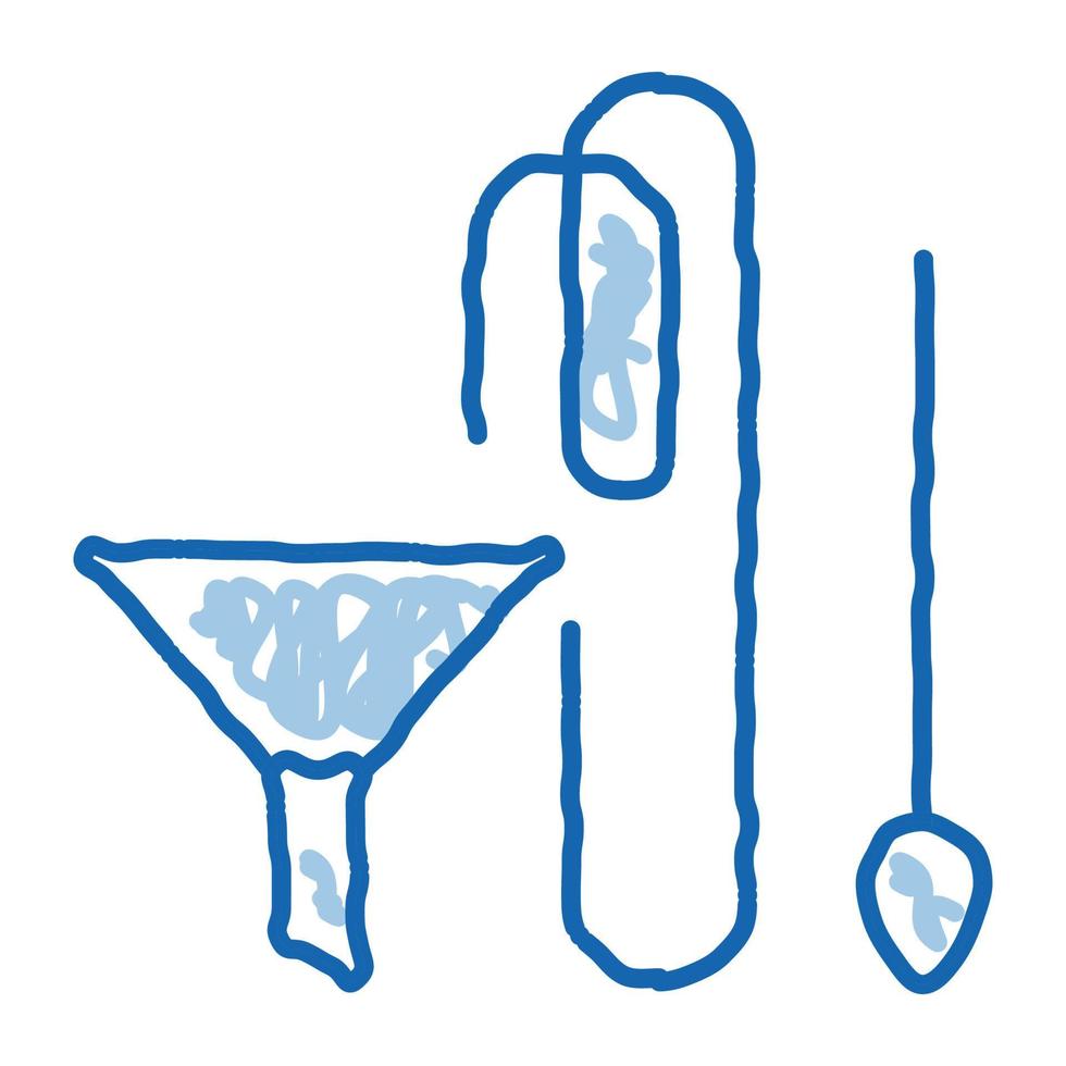 imbuto e tubo scarabocchio icona mano disegnato illustrazione vettore