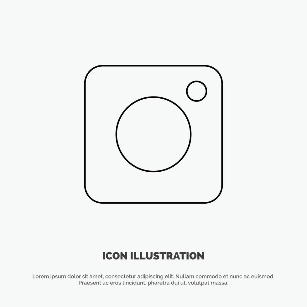 telecamera instagram foto sociale linea icona vettore