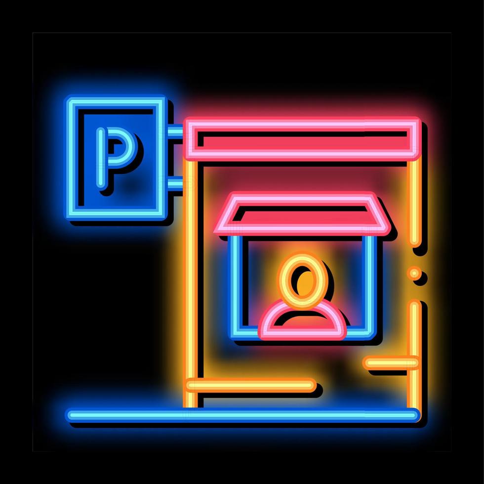 parcheggio neon splendore icona illustrazione vettore