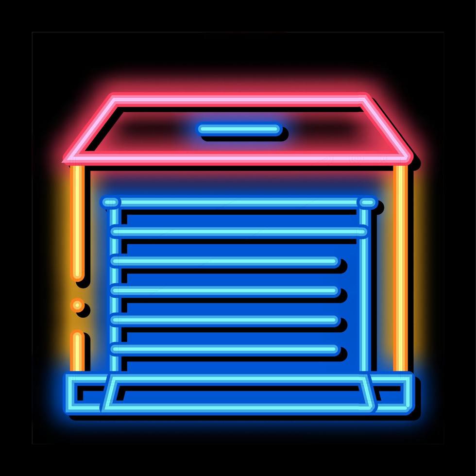 box auto neon splendore icona illustrazione vettore