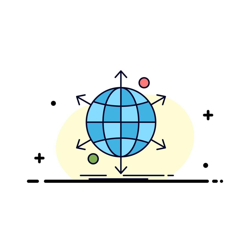 attività commerciale internazionale netto Rete ragnatela piatto colore icona vettore