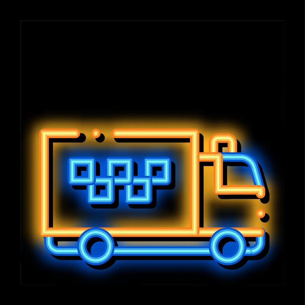 logo camion in linea Taxi neon splendore icona illustrazione vettore