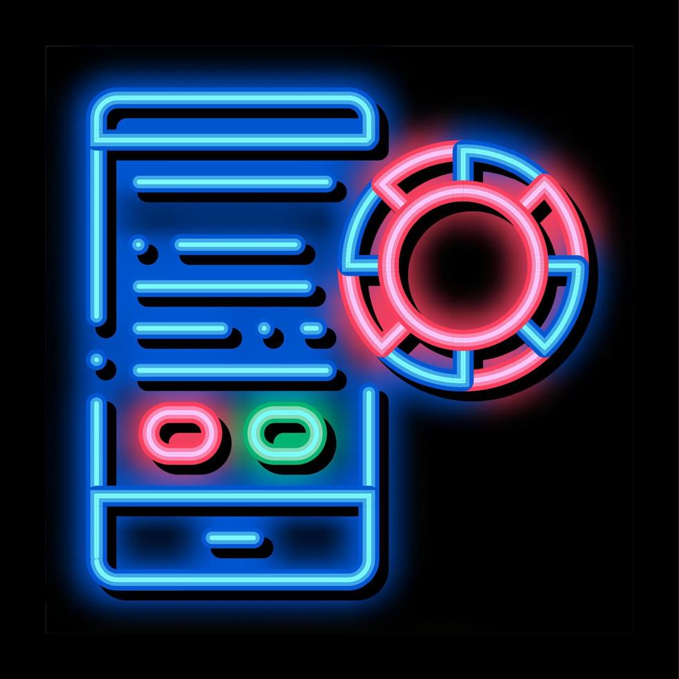 scommesse Telefono gioco d'azzardo neon splendore icona illustrazione vettore