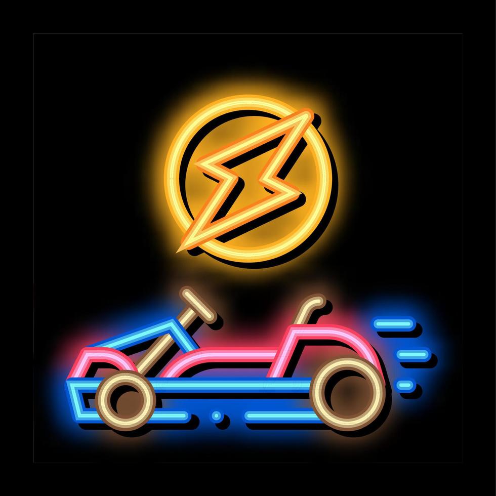 elettrico kart neon splendore icona illustrazione vettore