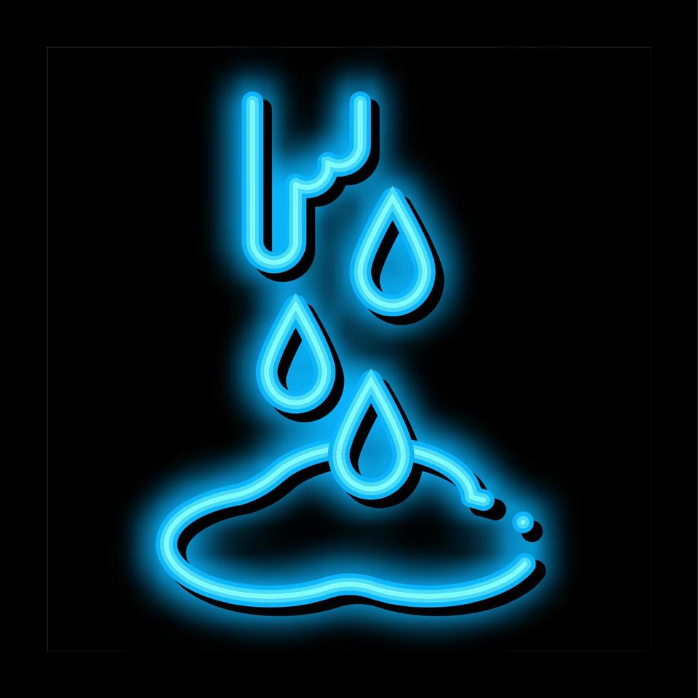 acqua rotto neon splendore icona illustrazione vettore
