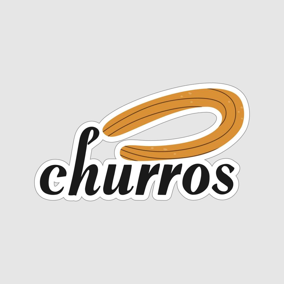 churros etichetta stampabile opera d'arte design su bianca sfondo vettore
