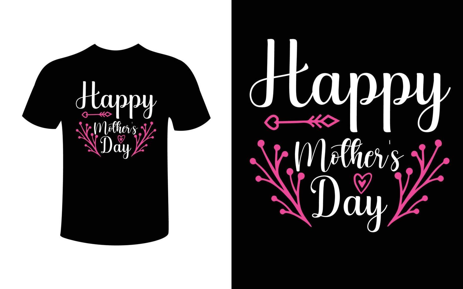 design della maglietta per la festa della mamma felice vettore