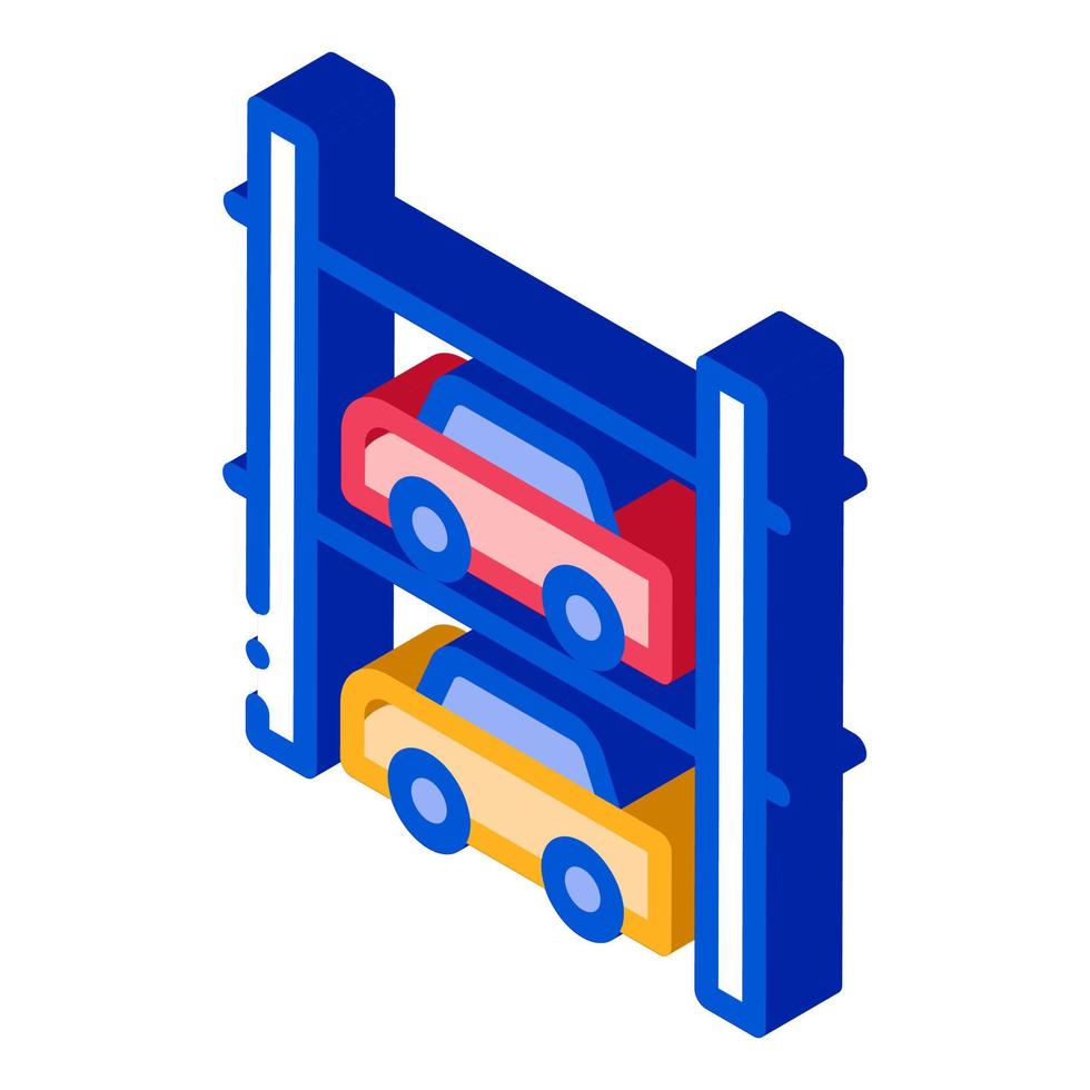 multipiano parcheggio isometrico icona vettore illustrazione