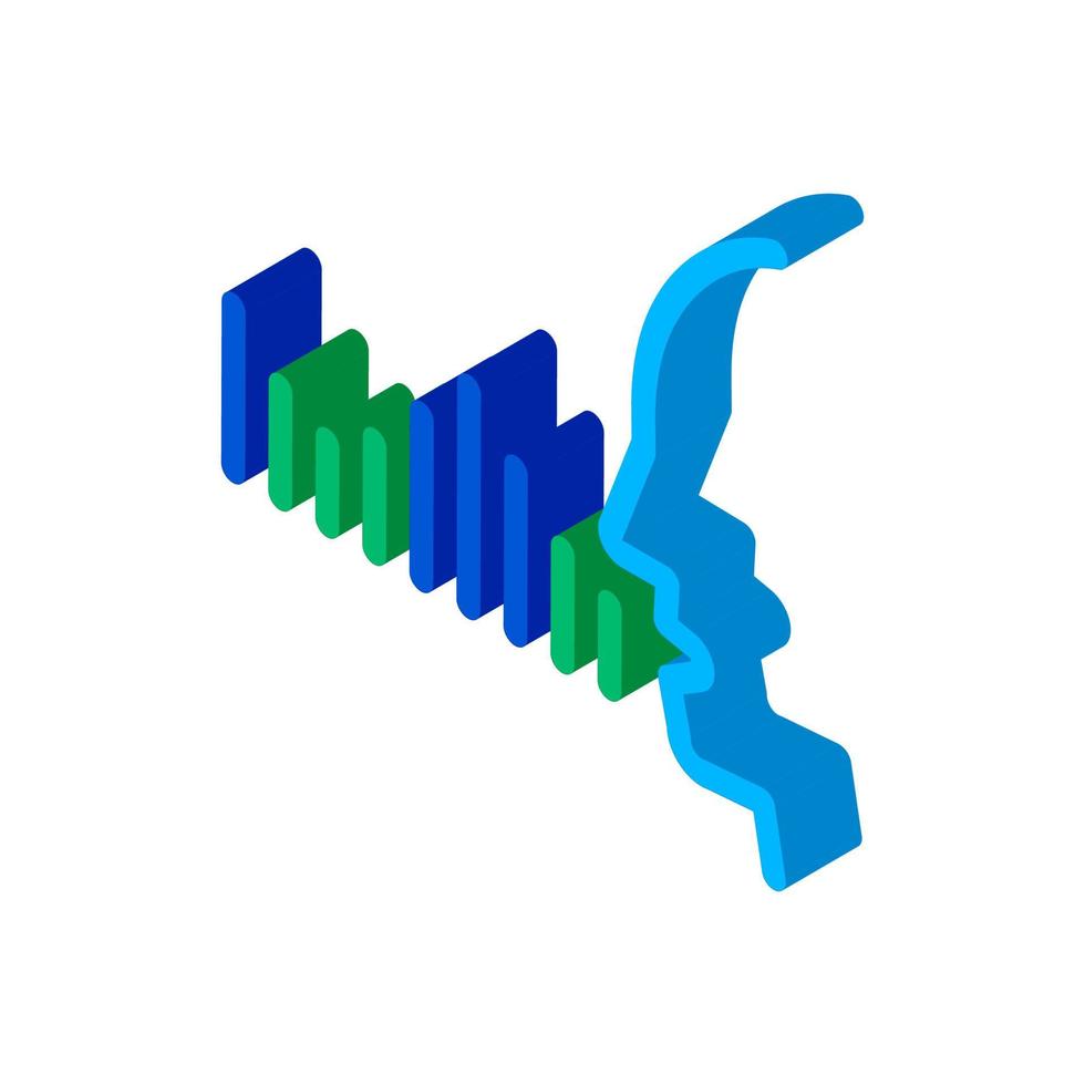 umano voce diagnostica controllo isometrico icona vettore illustrazione