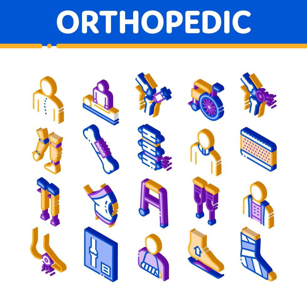 ortopedico isometrico icone impostato vettore