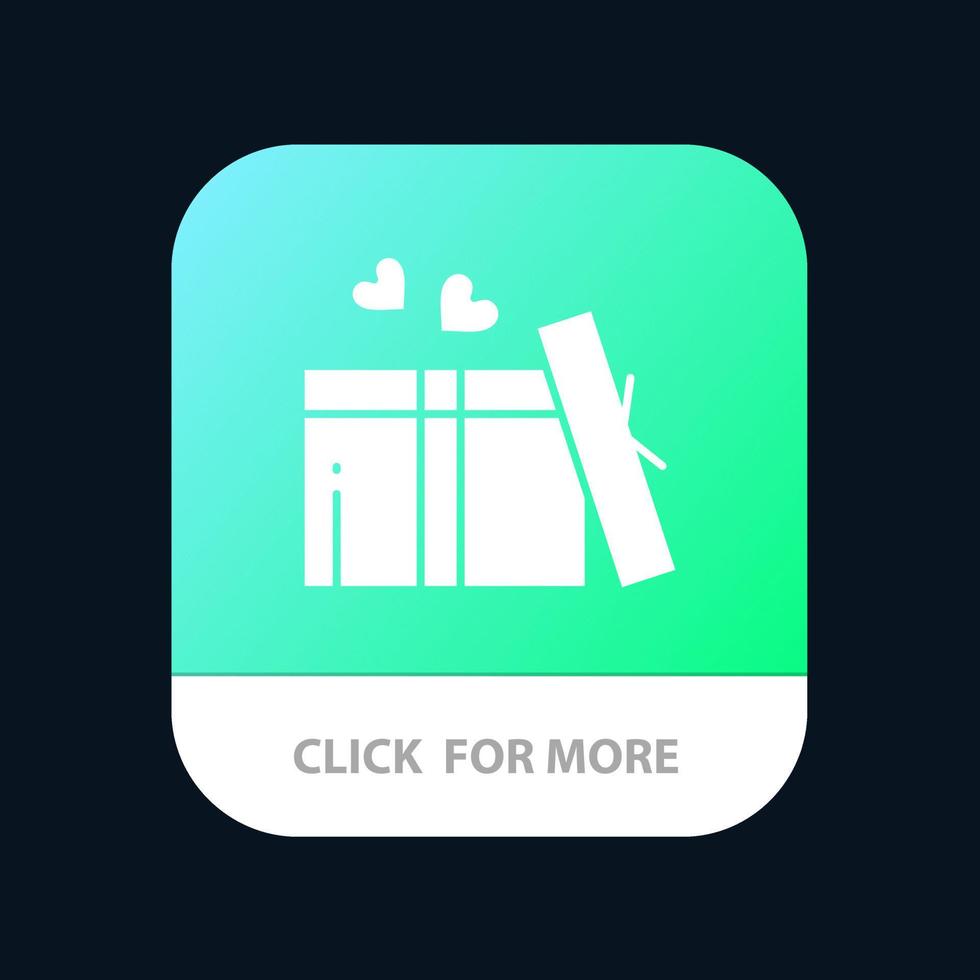 regalo amore cuore nozze mobile App pulsante androide e ios glifo versione vettore