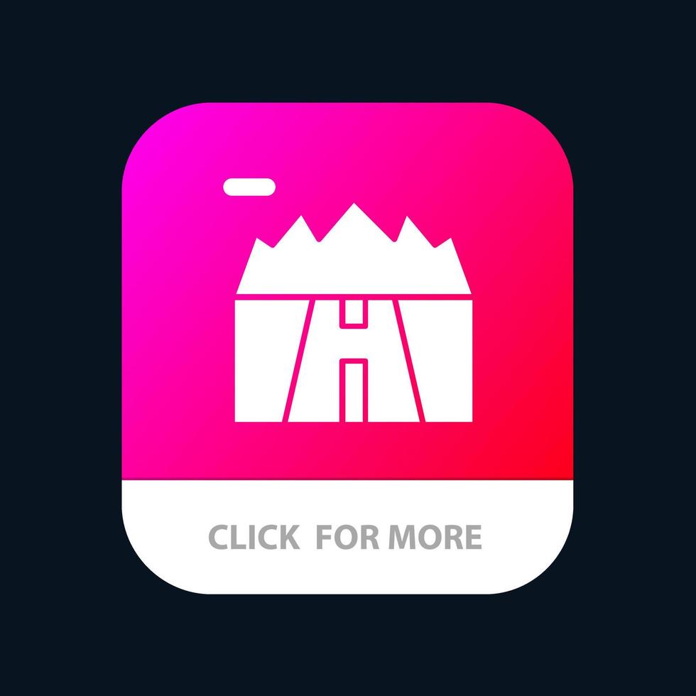 paesaggio montagne scenario strada mobile App pulsante androide e ios glifo versione vettore
