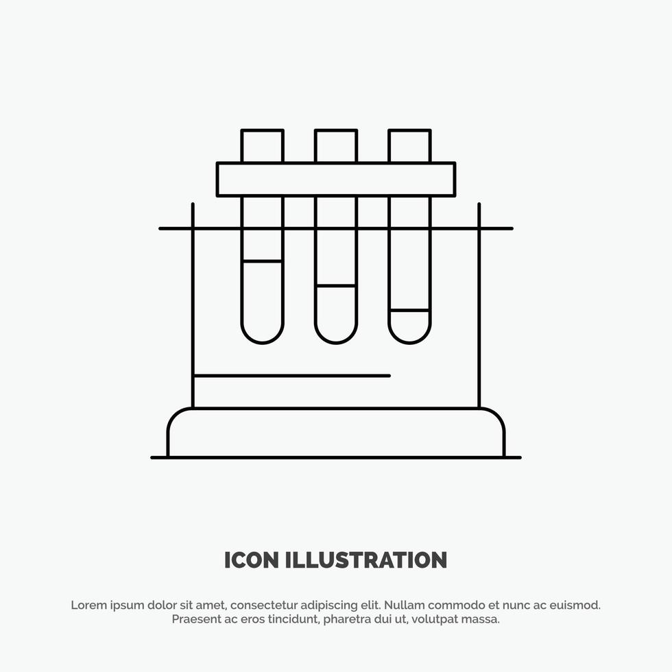 laboratorio test chimica scienza vettore linea icona