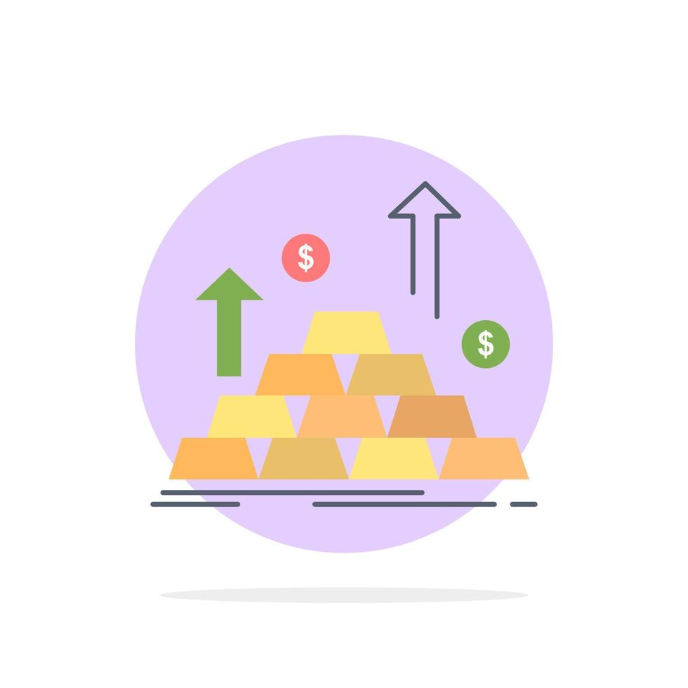 oro moneta denaro contante i soldi crescita piatto colore icona vettore