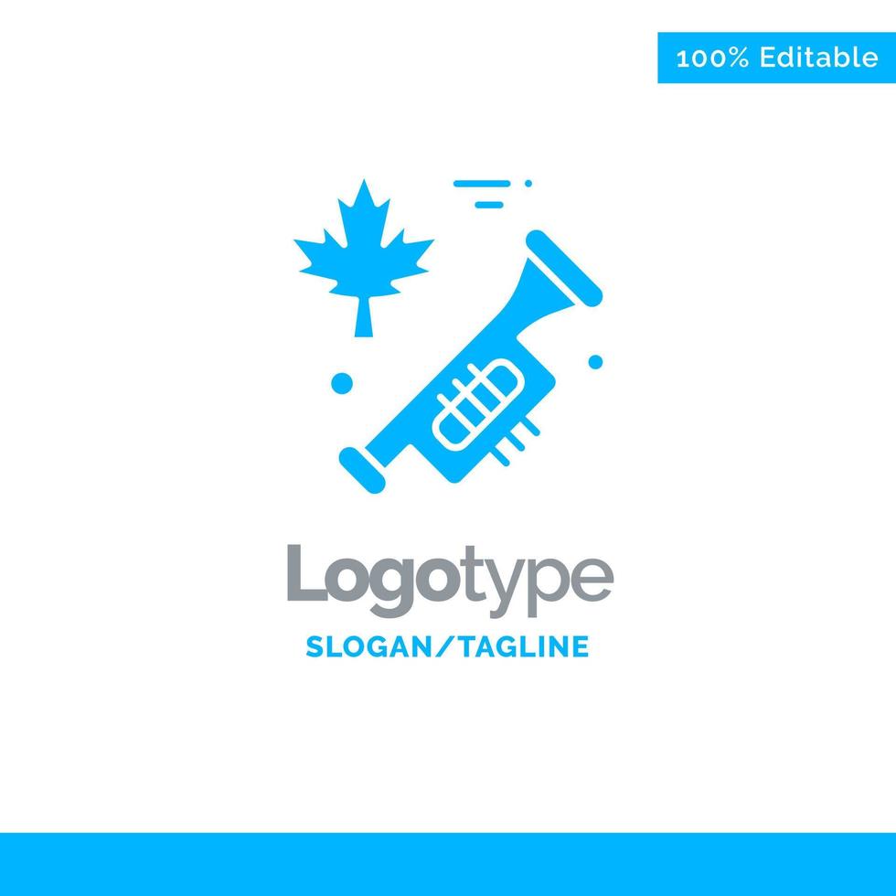 Canada altoparlante lode blu solido logo modello posto per tagline vettore