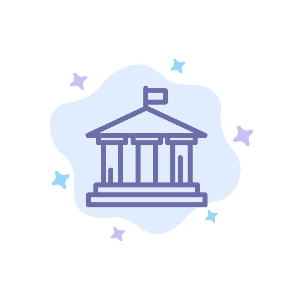 banca bandiera americano Stati Uniti d'America blu icona su astratto nube sfondo vettore