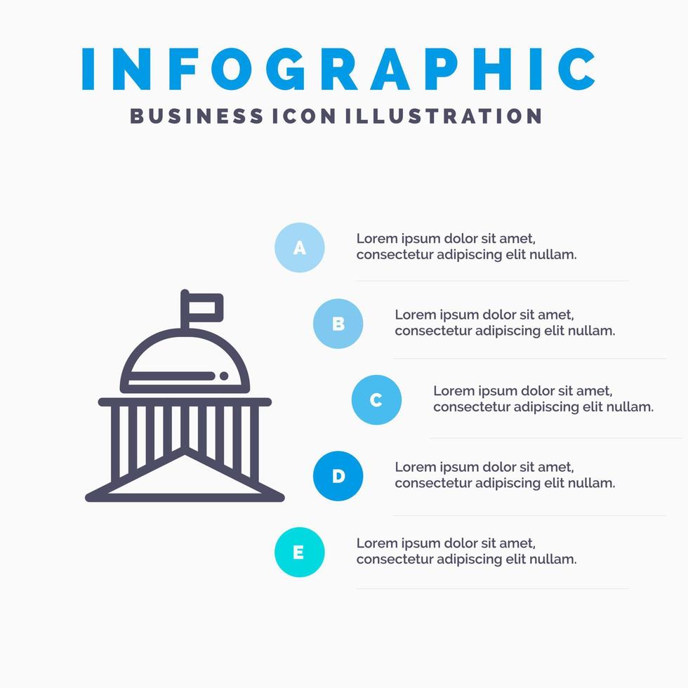 città bandiera verde Irlanda irlandesi linea icona con 5 passaggi presentazione infografica sfondo vettore