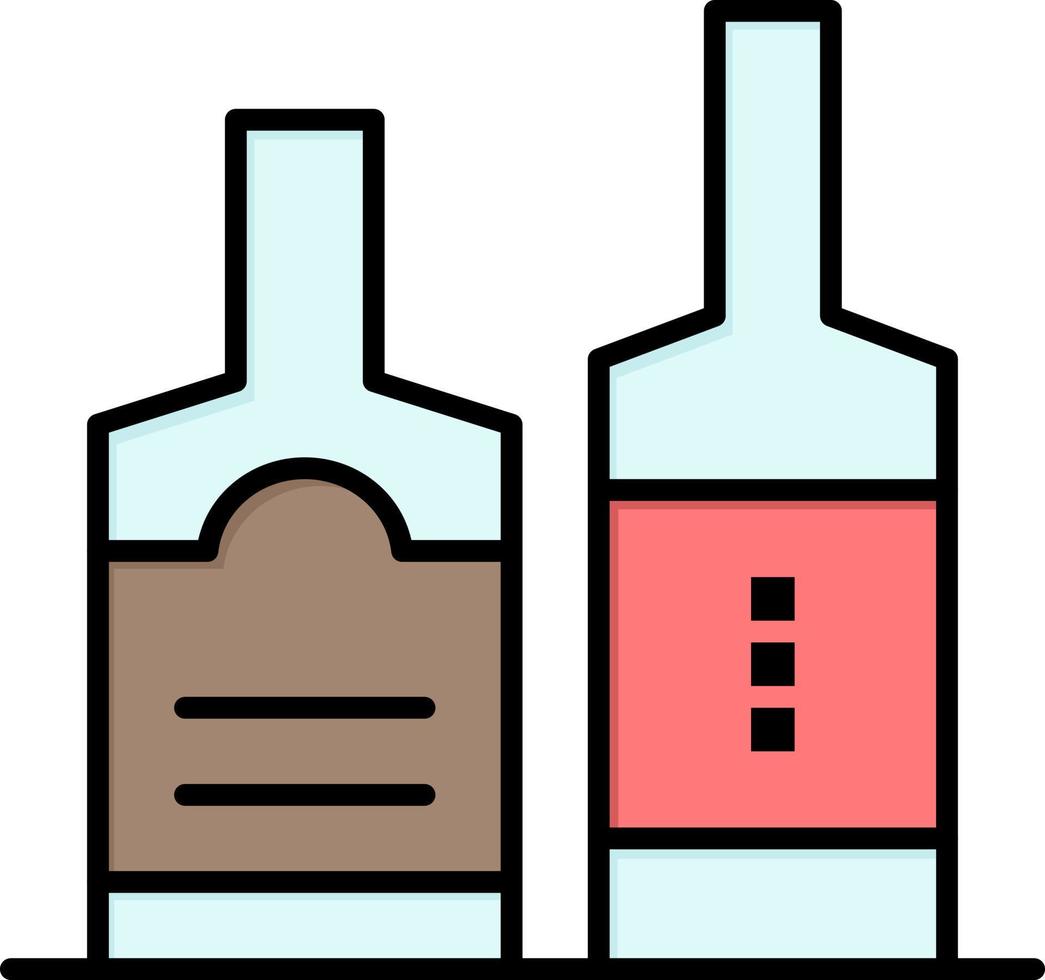 alcool bevanda bottiglia bottiglie piatto colore icona vettore icona bandiera modello