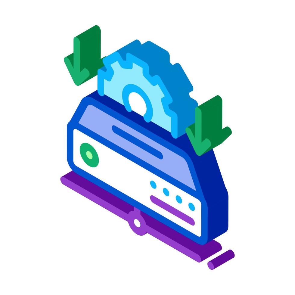 Scarica processi di macchina apprendimento isometrico icona vettore illustrazione