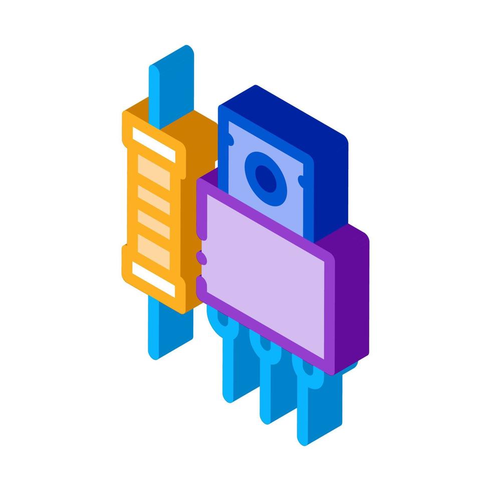 Radio scorta parti isometrico icona vettore illustrazione