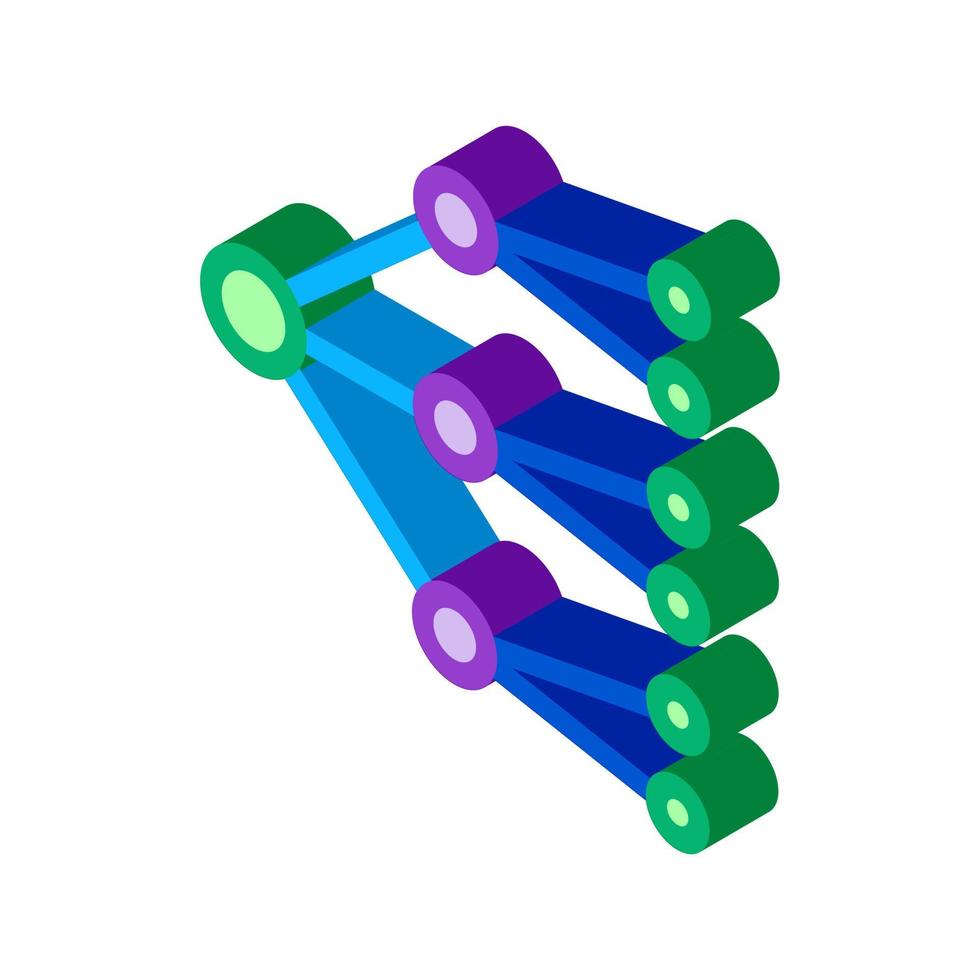 neurale Rete isometrico icona vettore illustrazione
