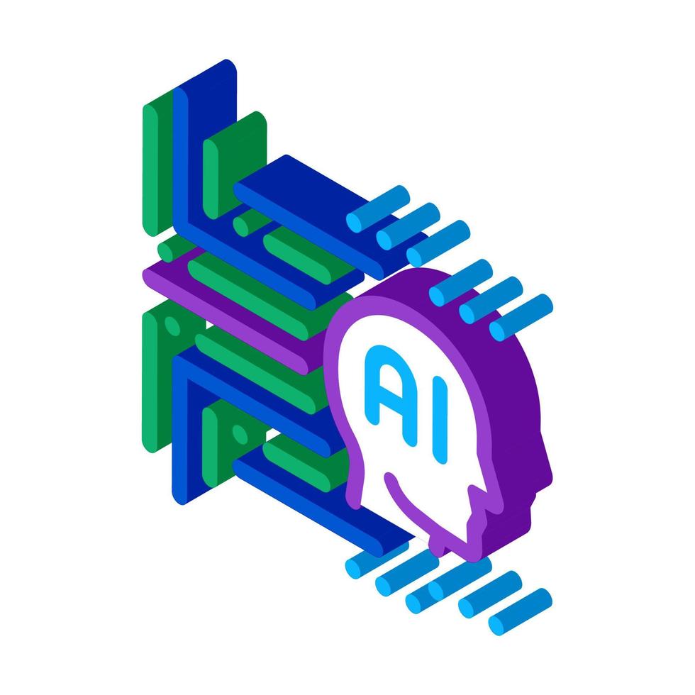 artificiale intelligenza isometrico icona vettore illustrazione
