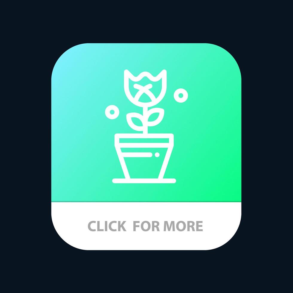 decorazione Pasqua pianta tulipano mobile App pulsante androide e ios linea versione vettore