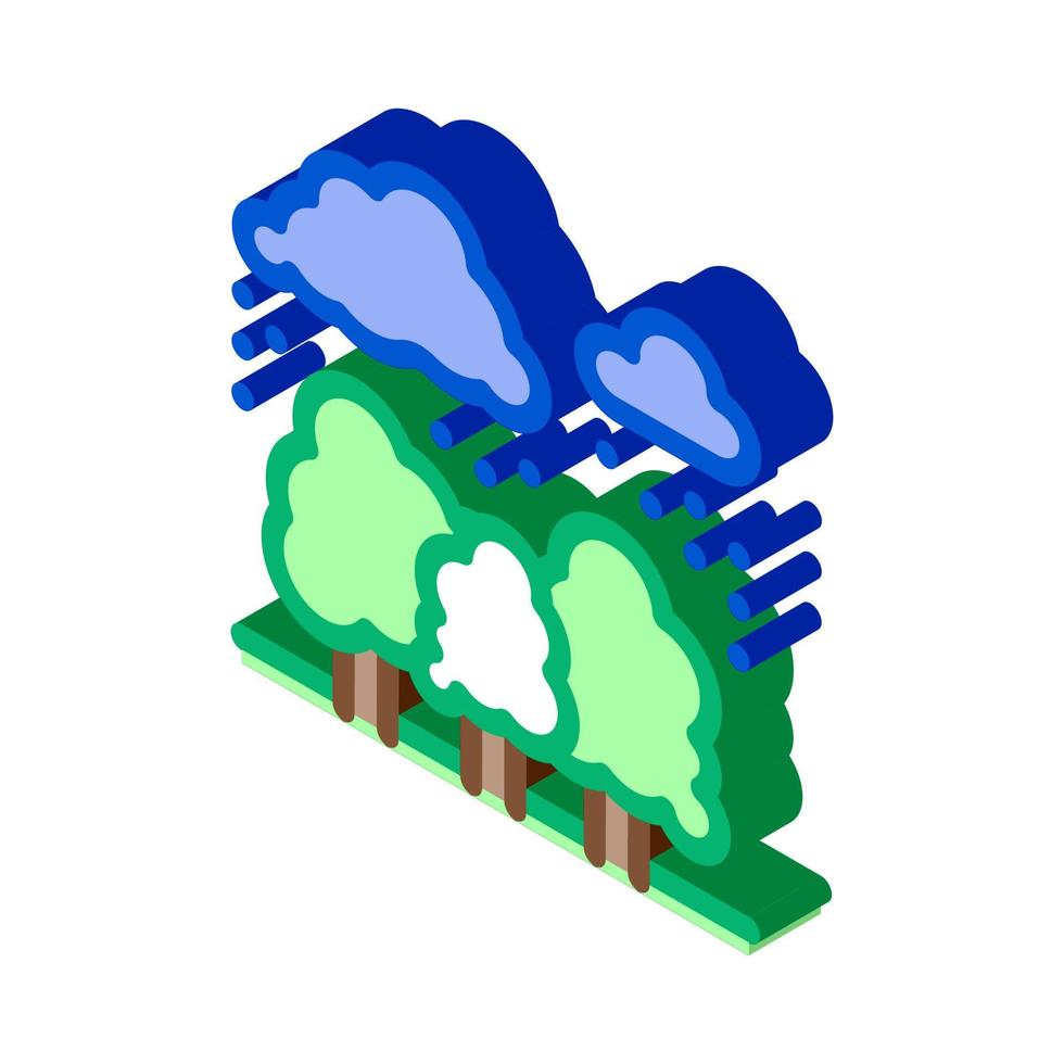 tropicale pioggia isometrico icona vettore illustrazione colore