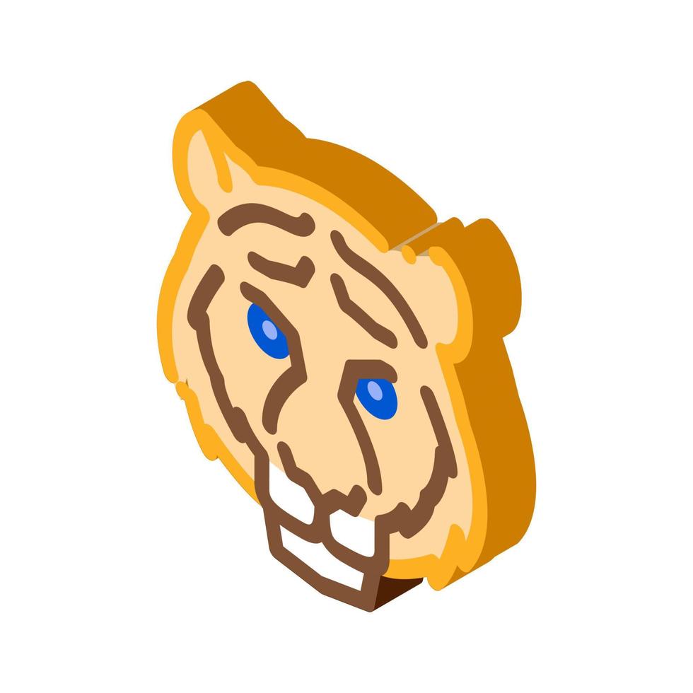 tigre animale isometrico icona vettore illustrazione
