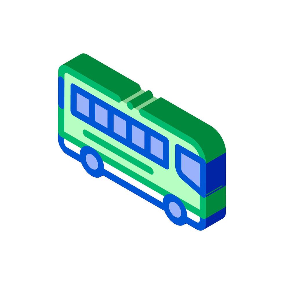 pubblico trasporto interurbano autobus isometrico icona vettore illustrazione