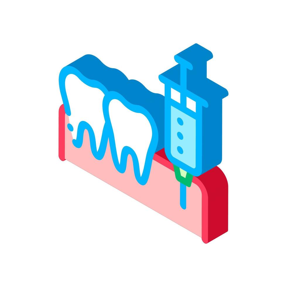 stomatologia anestesia iniezione isometrico icona vettore illustrazione