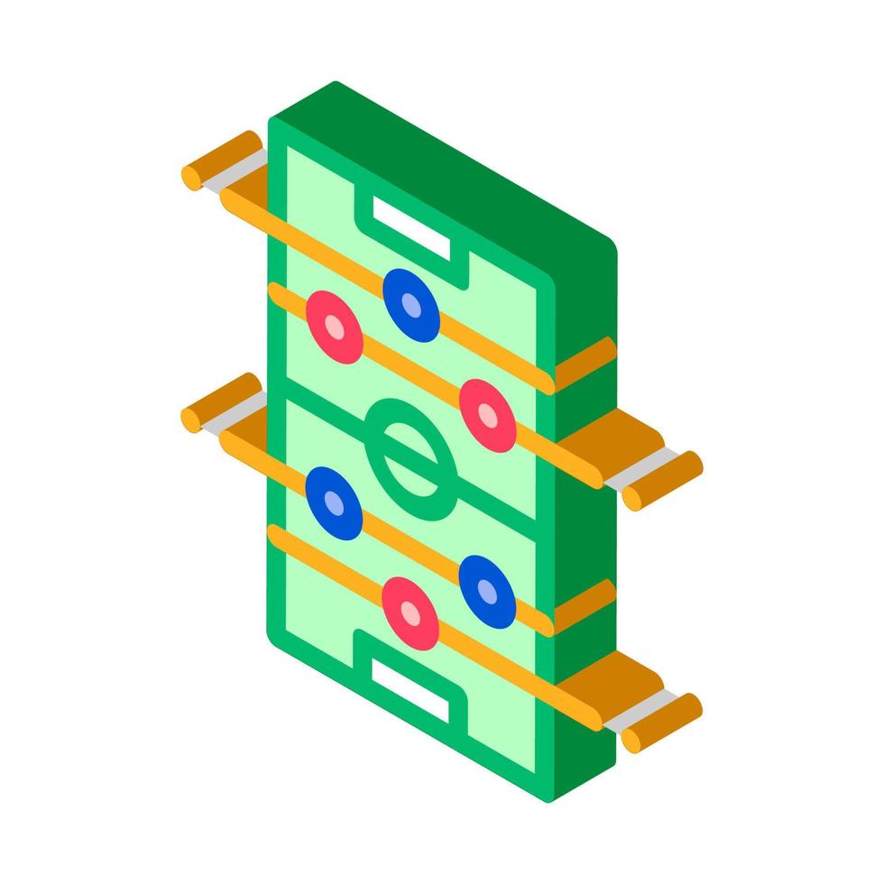 interattivo bambini tavolo calcio isometrico icona vettore illustrazione