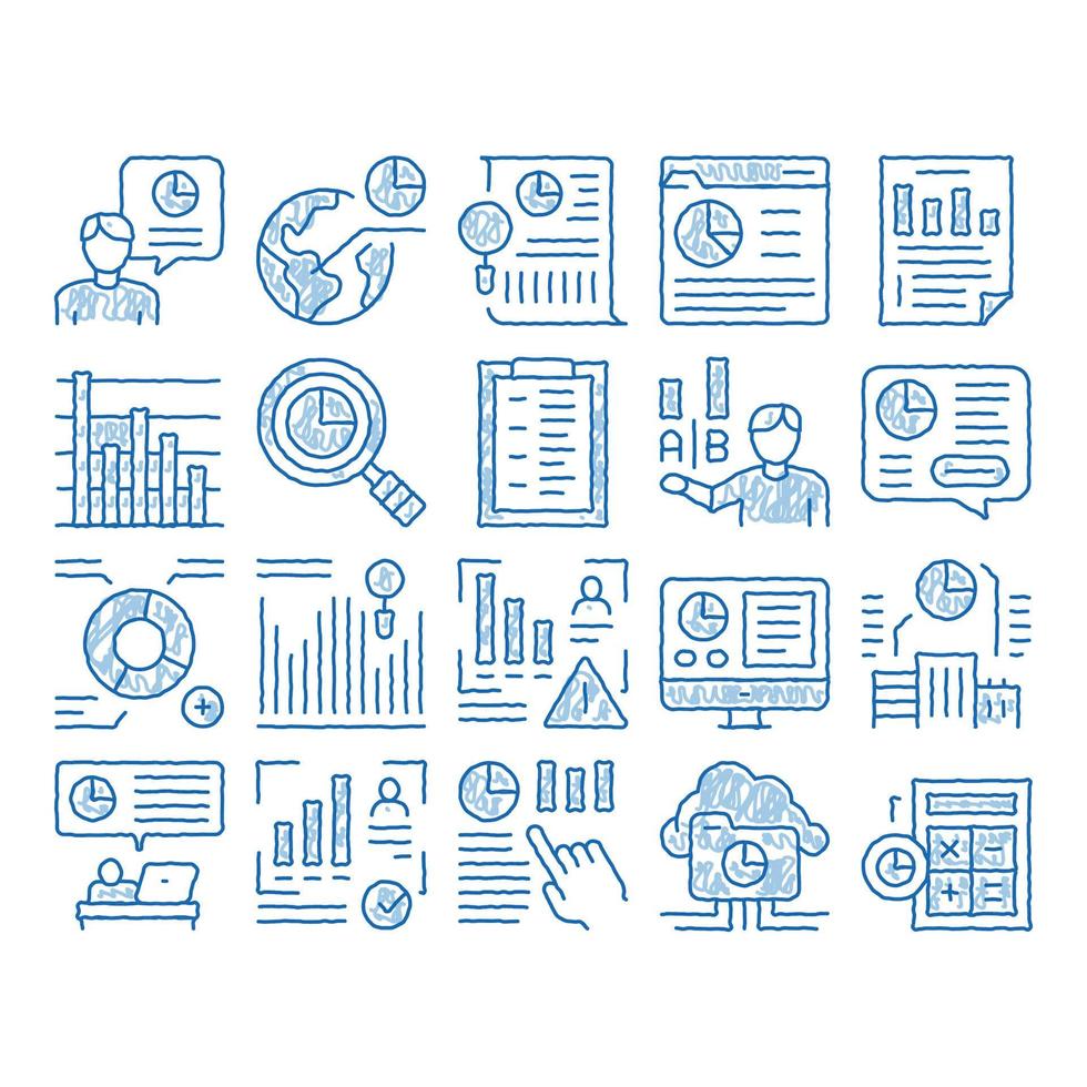 statistico assistente icona mano disegnato illustrazione vettore