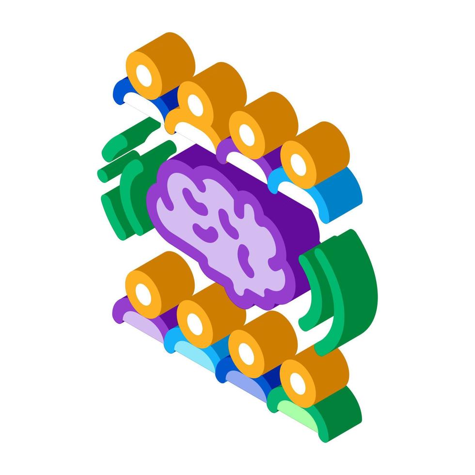 collettivo mente isometrico icona vettore illustrazione