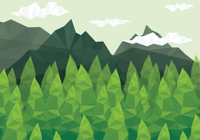 vettore low poly forest