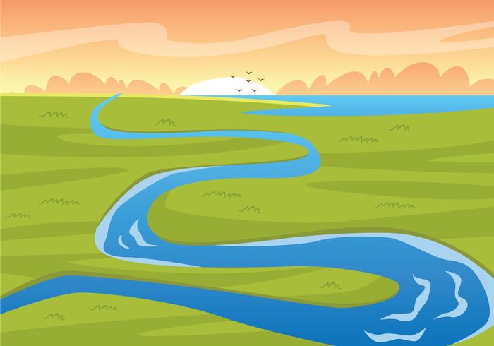 illustrazione della palude della depressione del fiume vettore