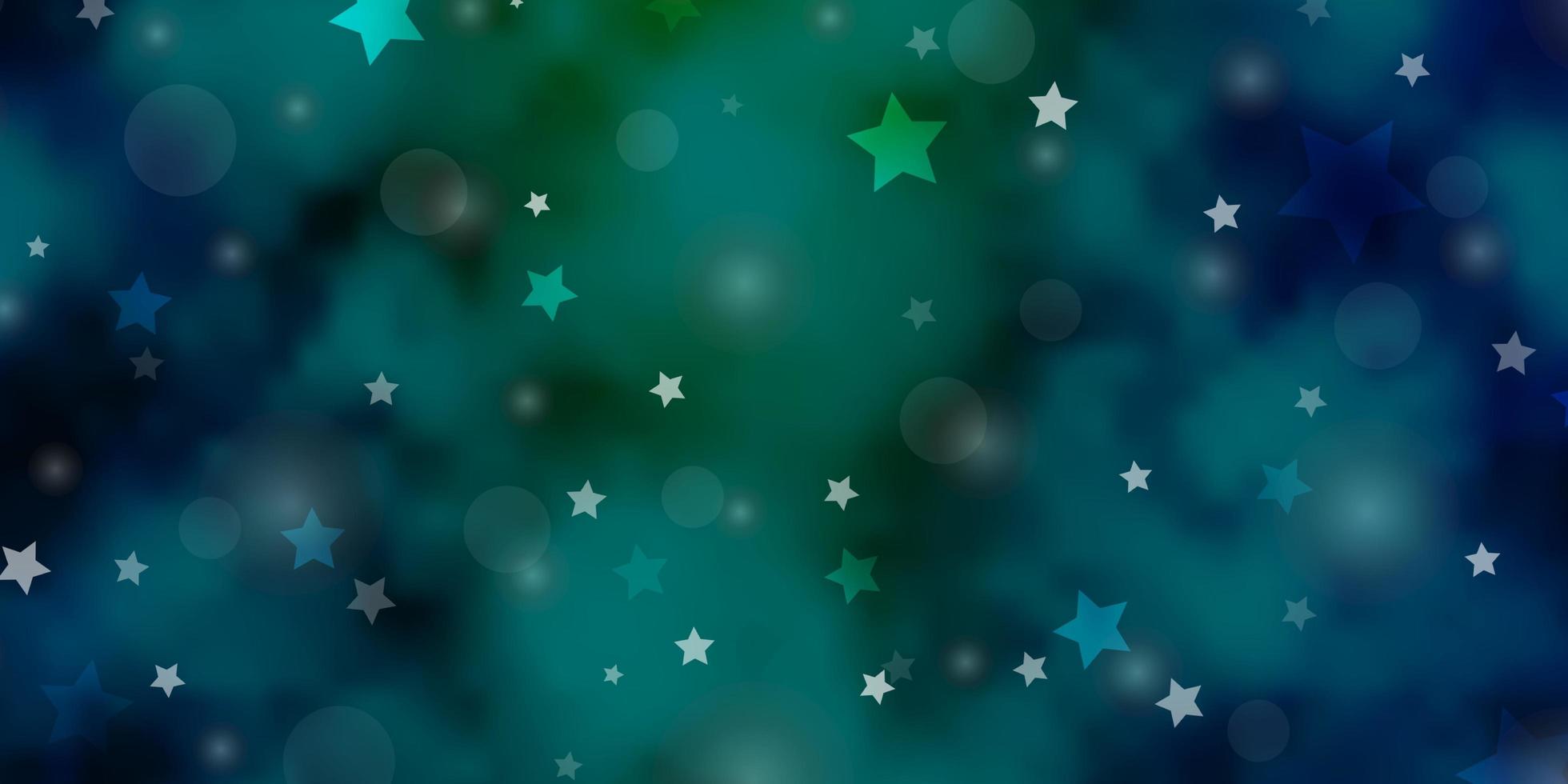 sfondo vettoriale azzurro, verde con cerchi, stelle.