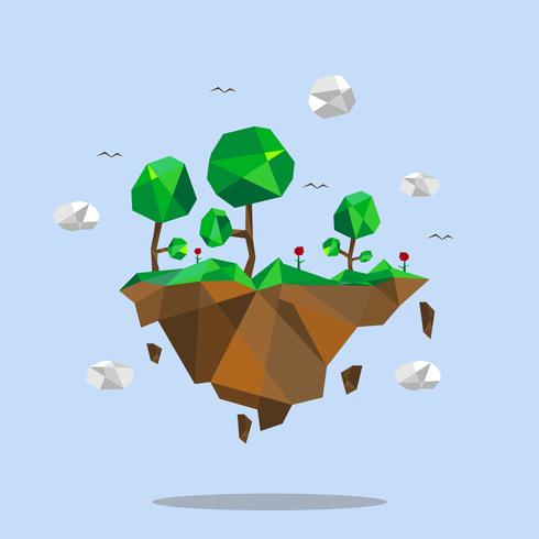 Illustrazione vettoriale Low Poly Forest