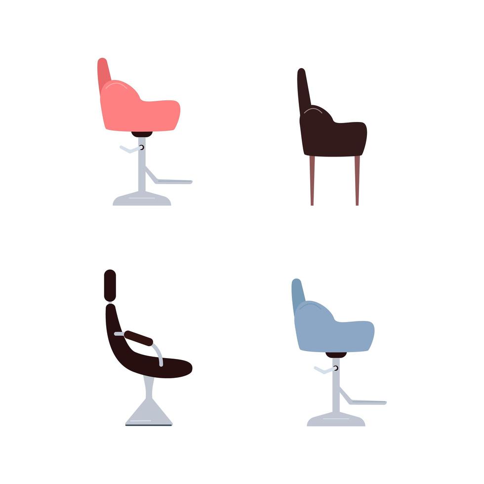 set di oggetti vettoriali di colore piatto del sedile del cliente