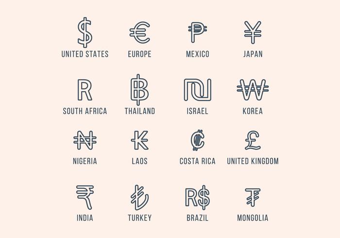Simboli di valuta vettore