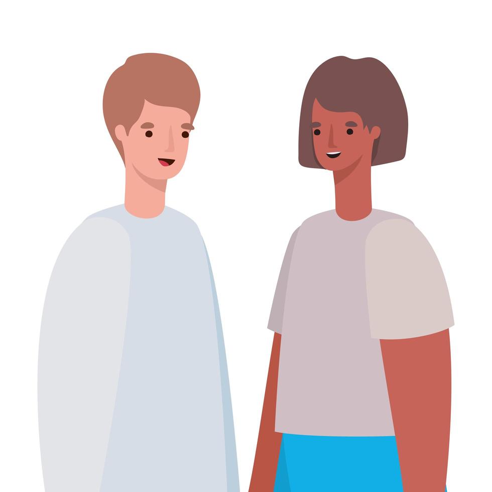 donna e uomo avatar disegno vettoriale