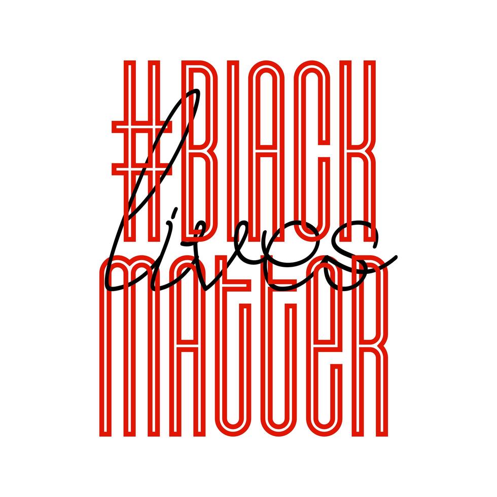 le vite nere contano. banner di protesta sui diritti umani dei neri in america. illustrazione vettoriale. vettore