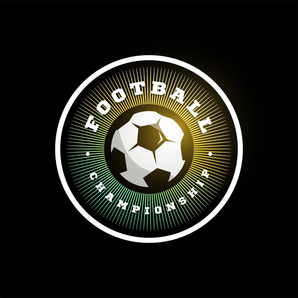 logo vettoriale circolare di calcio calcio. moderna tipografia professionale sport stile retrò vettore emblema e modello logotipo design. logo colorato di calcio
